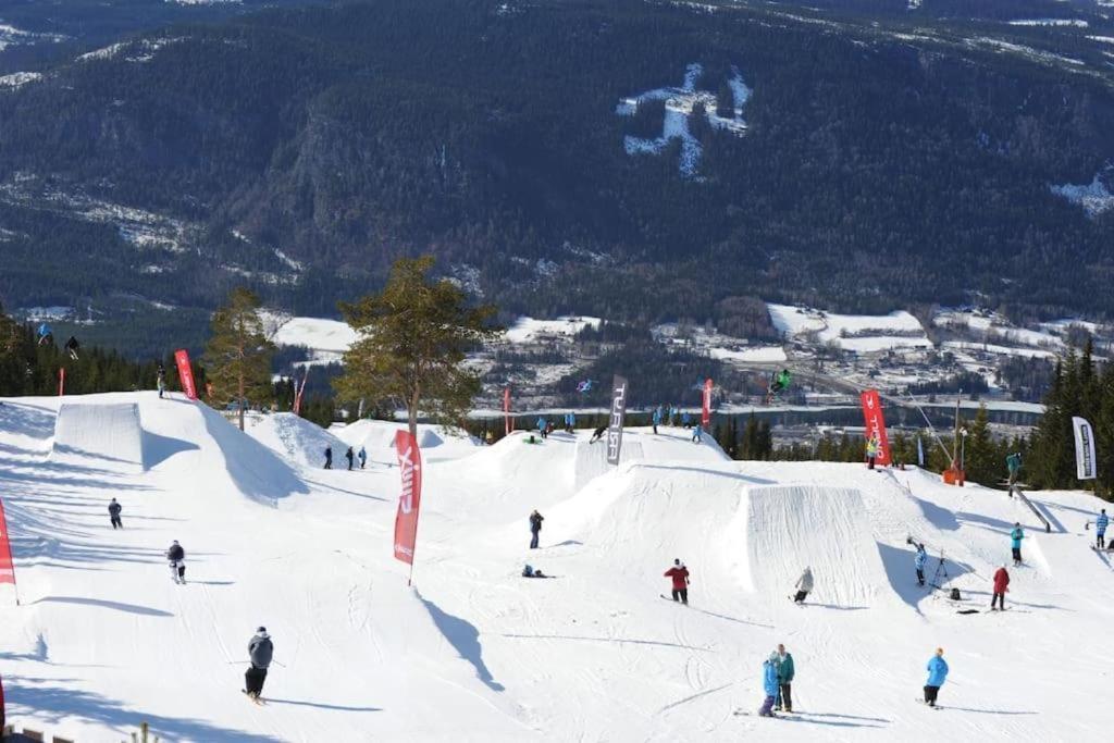 Leilighet Med Panoramautsikt Sjusjoen Innendors Parkering Eksteriør bilde